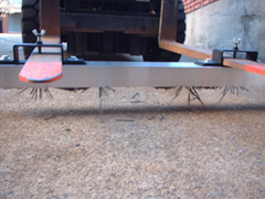 Magnetic Sweeper Mounted on a Forklift
